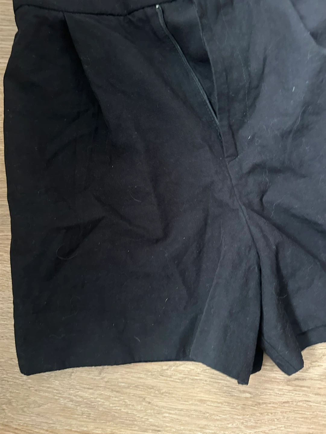 Black Zara Pleated High-Waisted Shorts - photo 5