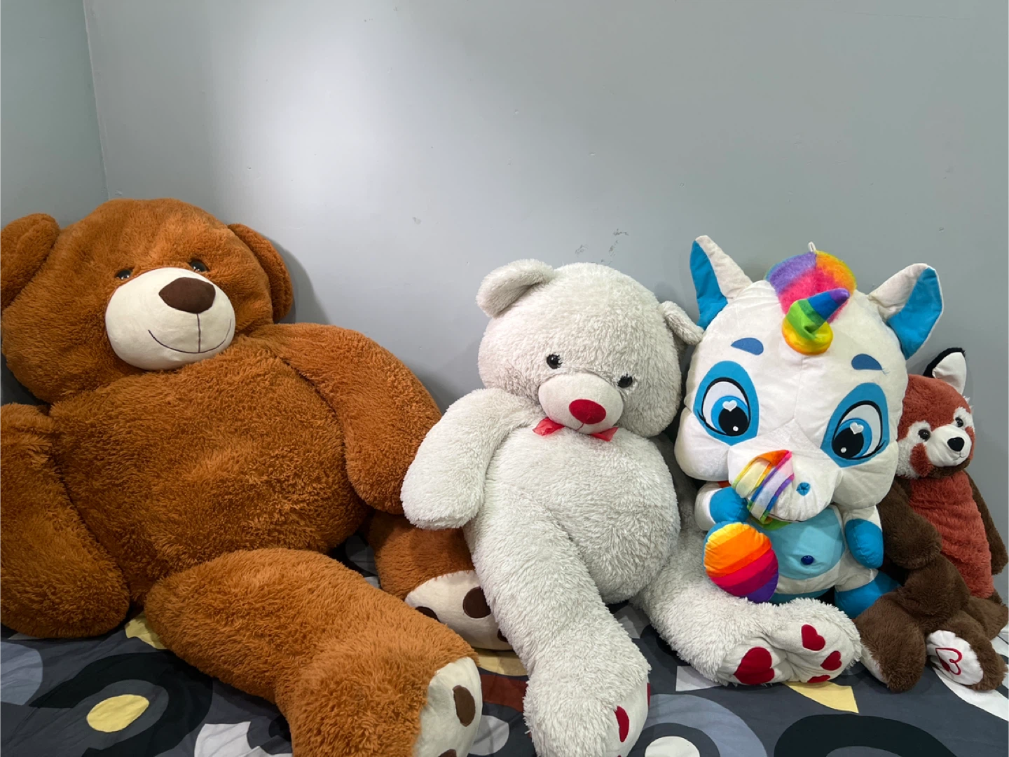 Assorted Plush Stuffed Animals - Teddy Bear, Unicorn, Red Panda