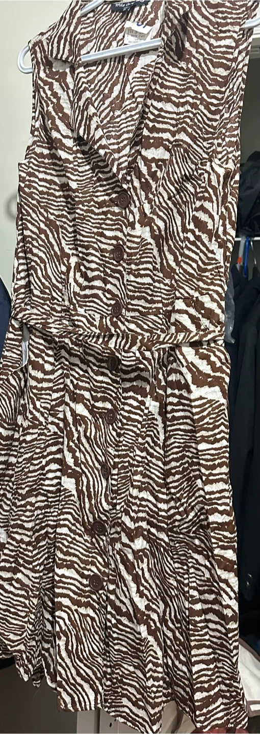 Mille Gabrielle Zebra Print Button-Front Dress - Size 2X - photo 2