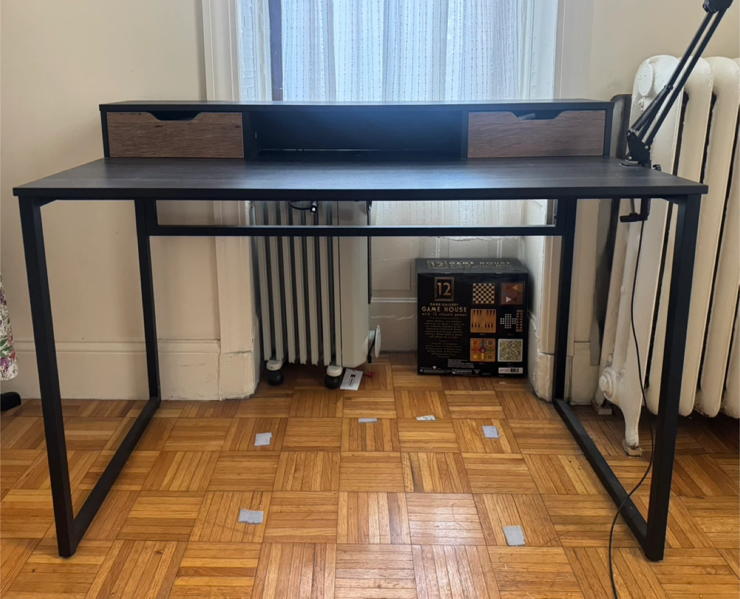 Dark Wood Desk with Adjustable LED Lamp - photo 3