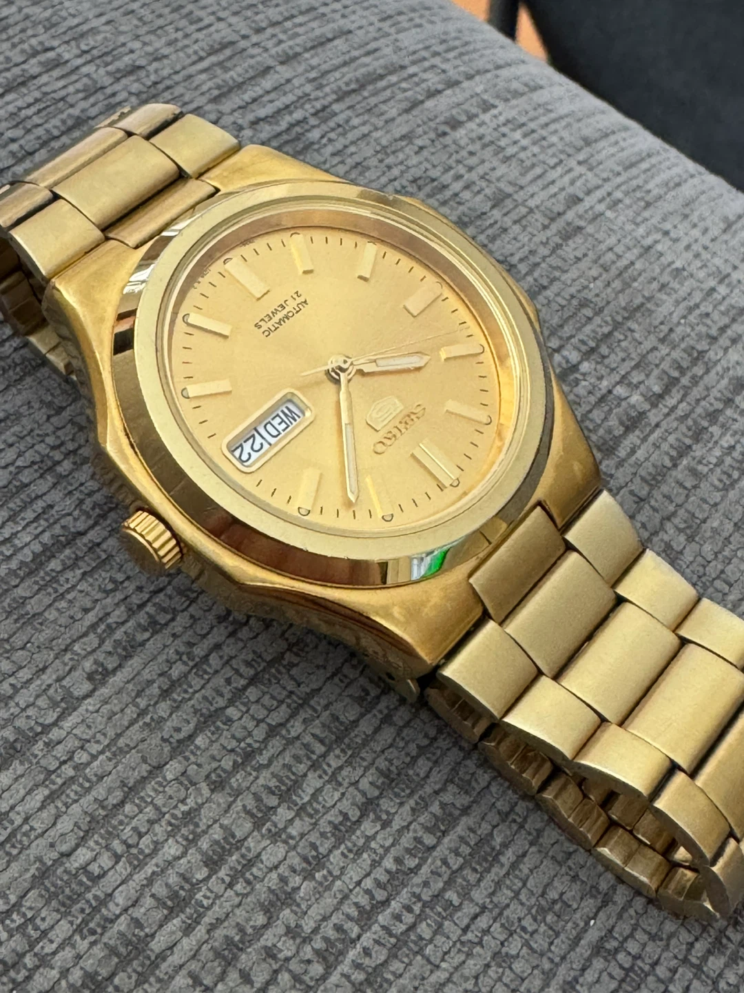 Seiko 5 SNKK52 “Seikonaut” Automatic Watch 39mm Gold 7S26-03R0 - photo 5