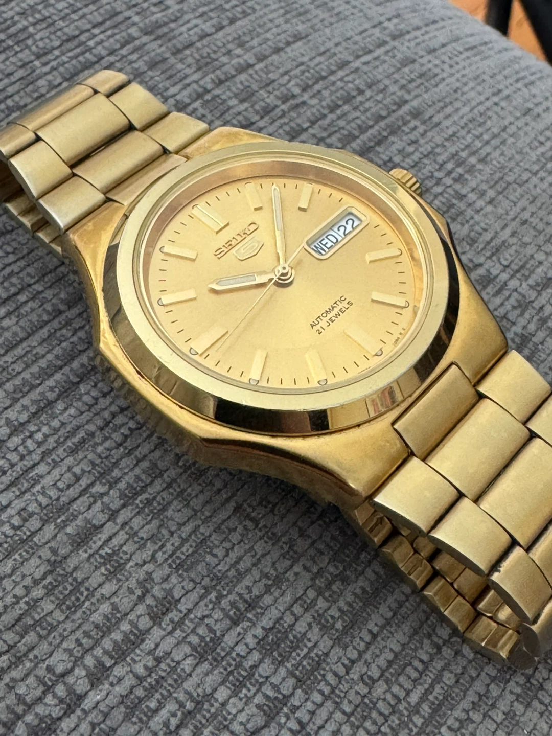 Seiko 5 SNKK52 “Seikonaut” Automatic Watch 39mm Gold 7S26-03R0 - photo 4