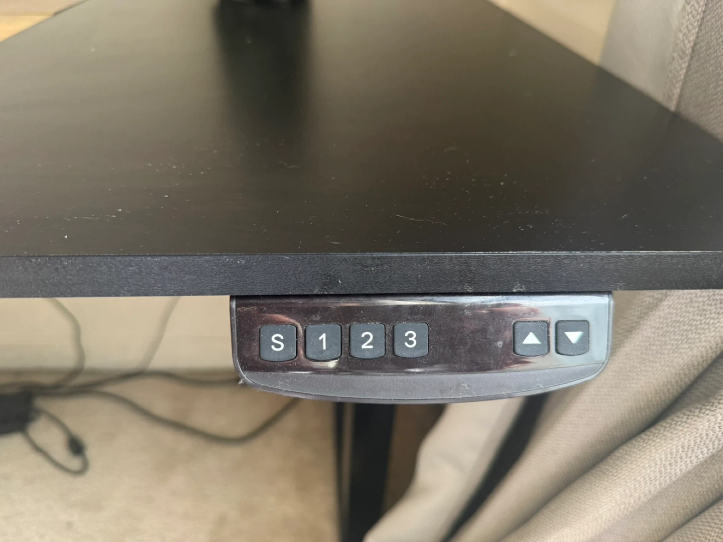 Adjustable Standing Desk with Wood and Black Top - photo 4