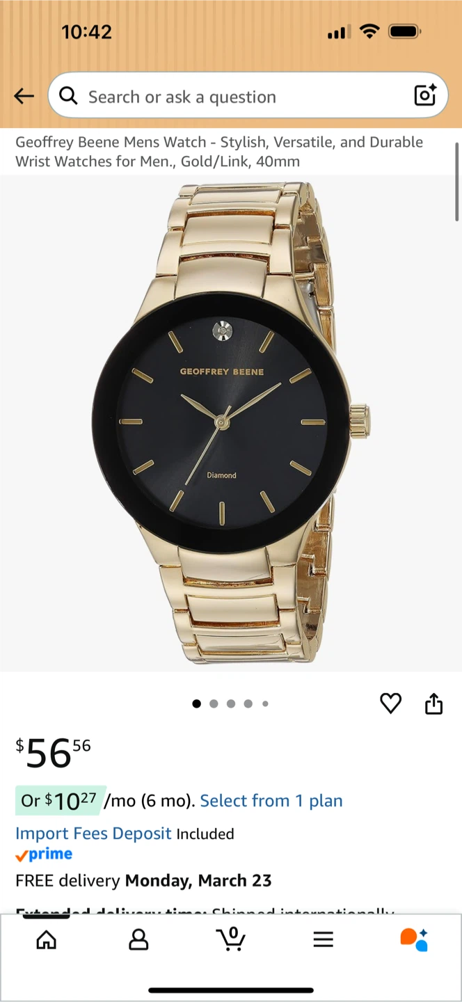 Geoffrey Beene Men's Gold Link Watch