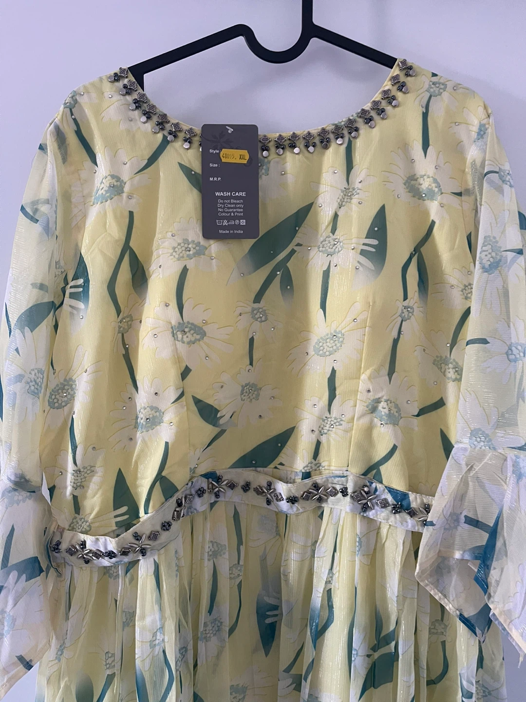 Women's Yellow Floral Dress - Size XXL