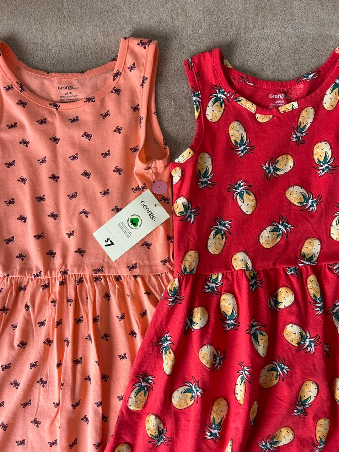 George Girls Butterfly & Pineapple Dresses - 2 Pack 6Y - photo 2