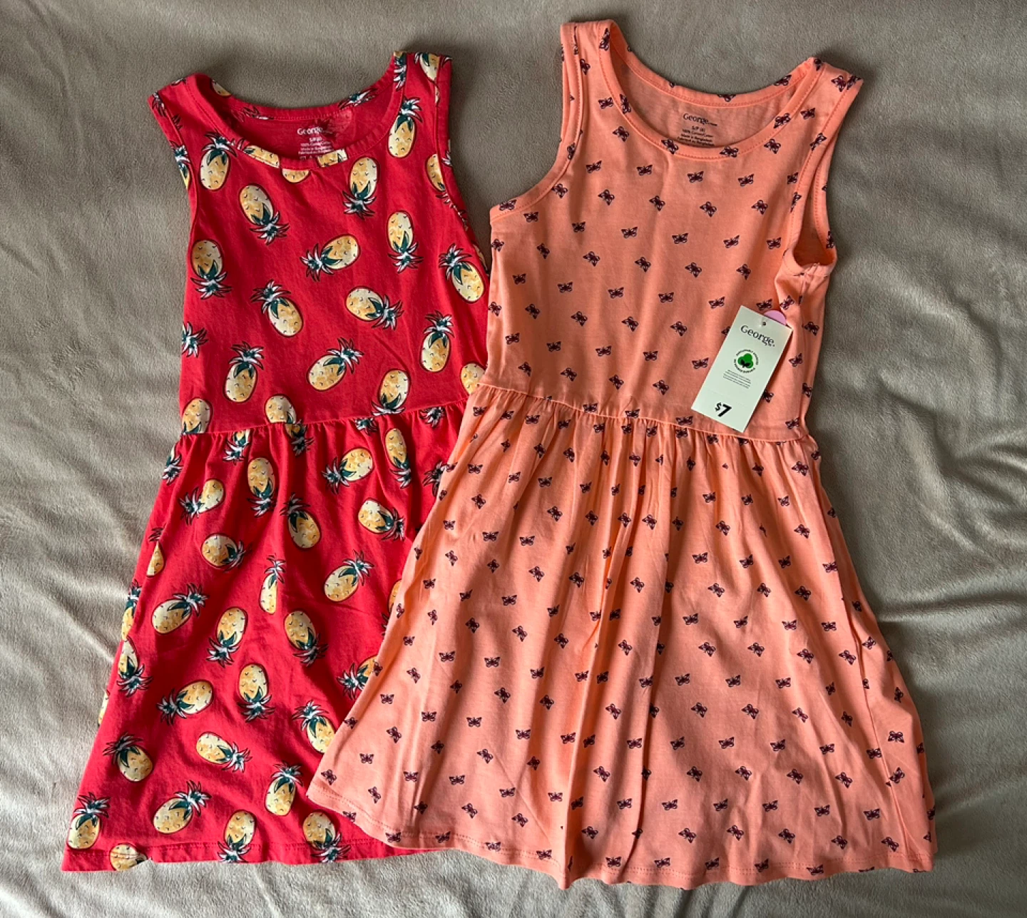 George Girls Butterfly & Pineapple Dresses - 2 Pack 6Y