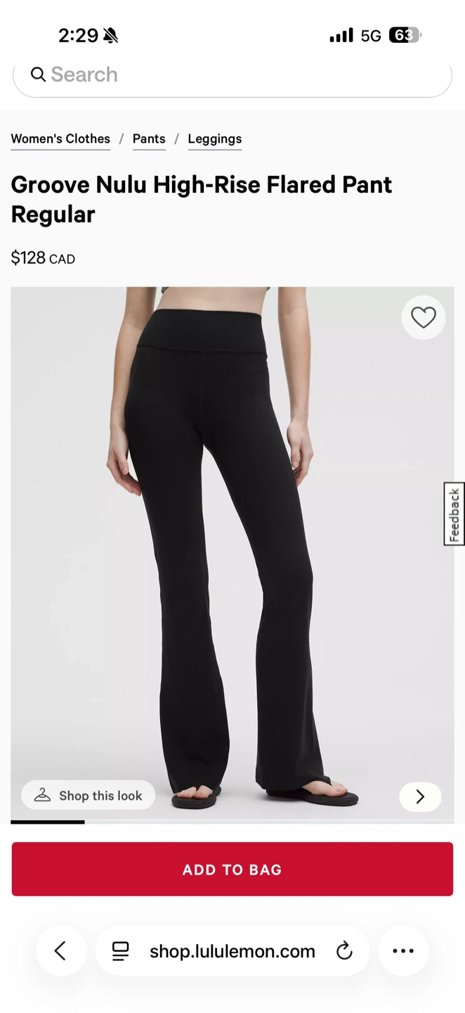 Lululemon Groove Nulu High-Rise Flared Pants Regular Black