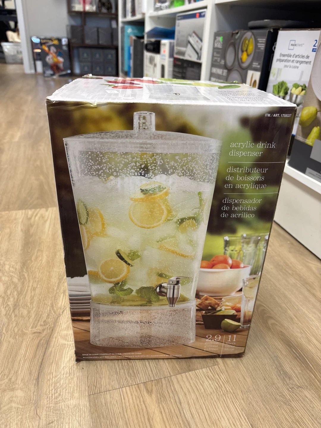 Acrylic Drink Dispenser 2.9 Gallons / 11 Liters