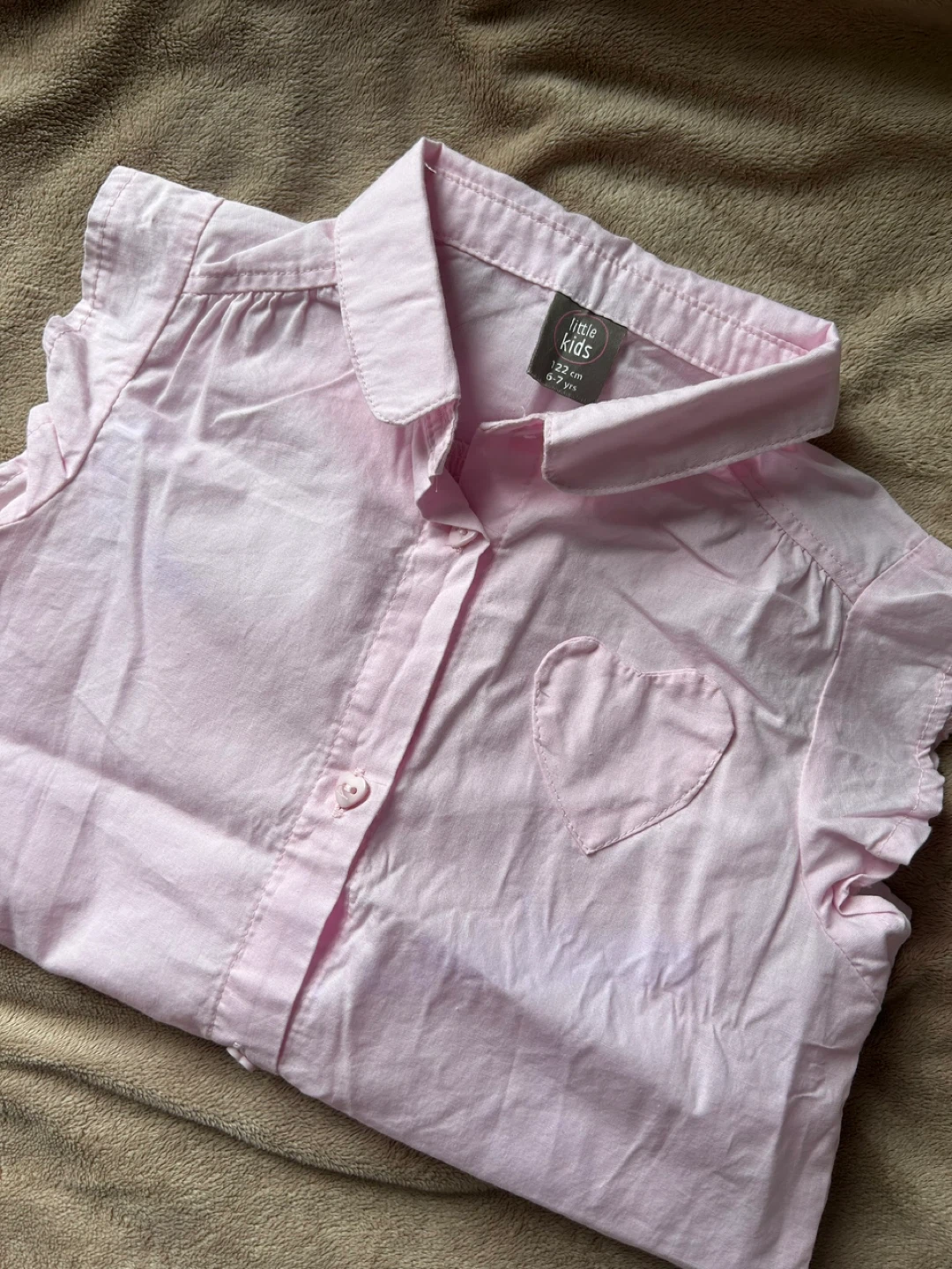 Bundle of 2 Girls' Sleeveless Button-Up Tops 6-8Y - photo 5