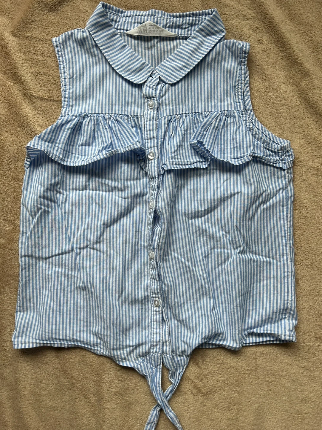 Bundle of 2 Girls' Sleeveless Button-Up Tops 6-8Y - photo 3