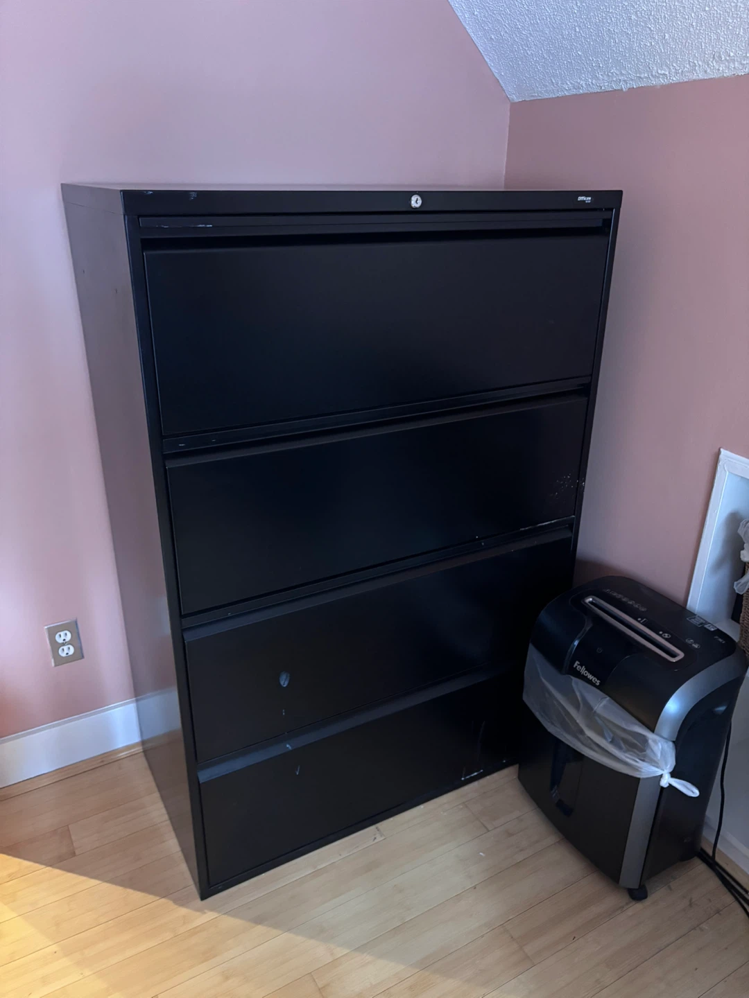 Black 4-Drawer Filing Cabinet