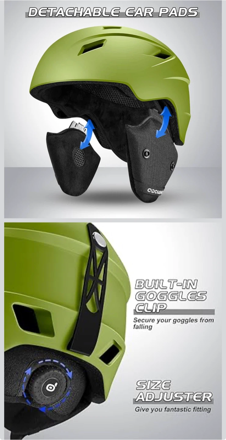 Odoland Snow Ski Helmet and Goggles Set - Lime Green - photo 5