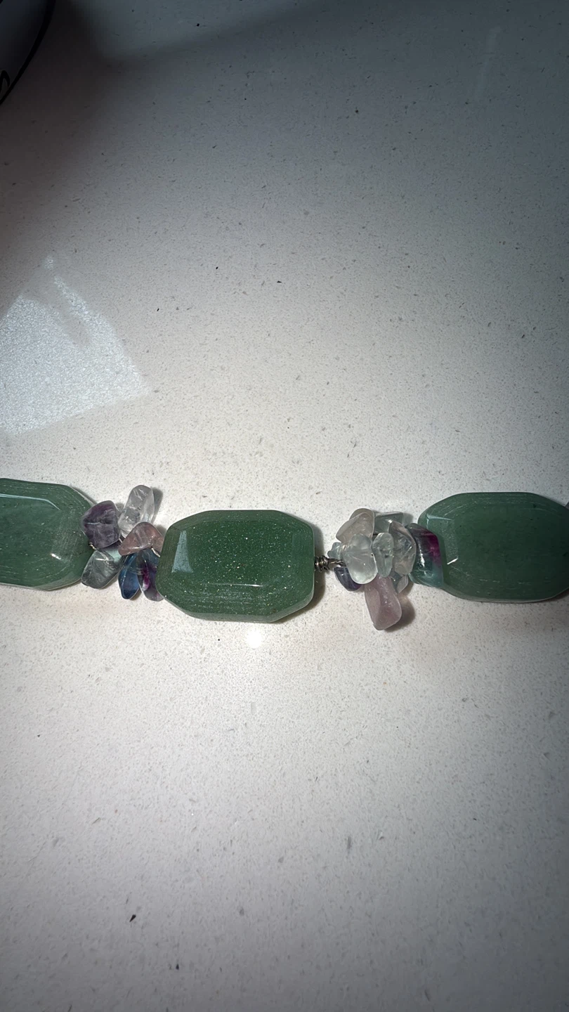 Genuine Jades & Amethyst clusters bracelet - photo 3