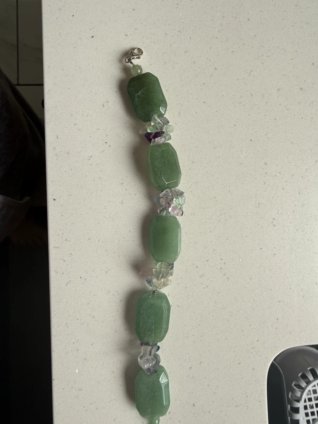 Genuine Jades & Amethyst clusters bracelet - photo 2