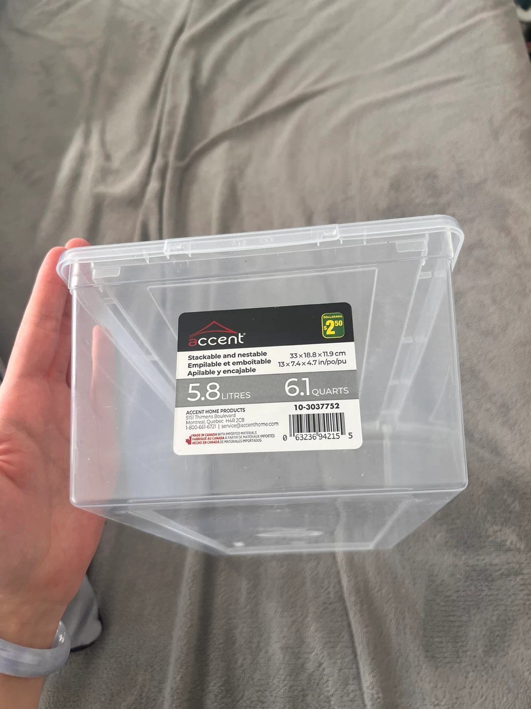 Accent Stackable Storage Bin 5.8L