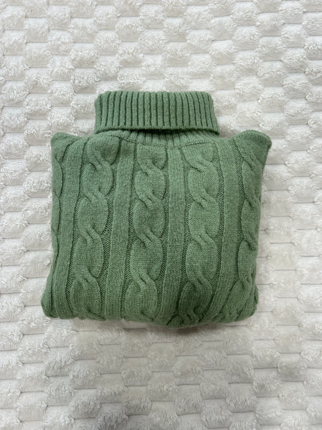 Green Cable Knit Turtleneck Sweater - photo 2