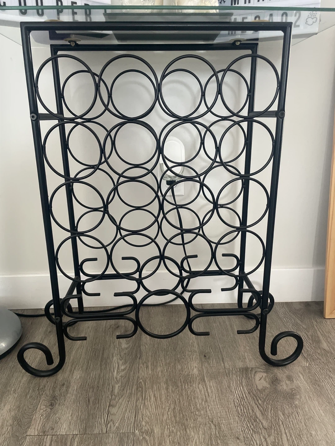 Black Metal Wine Rack