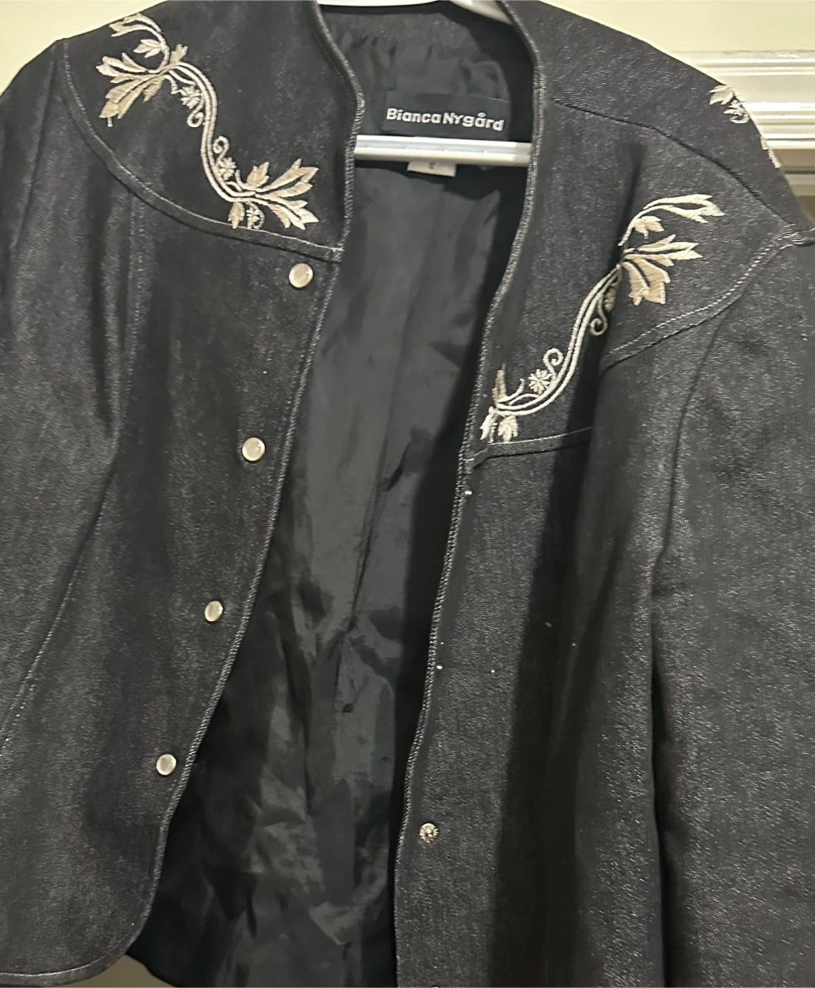 Bianca Nygård Embroidered Black Jacket Size 12