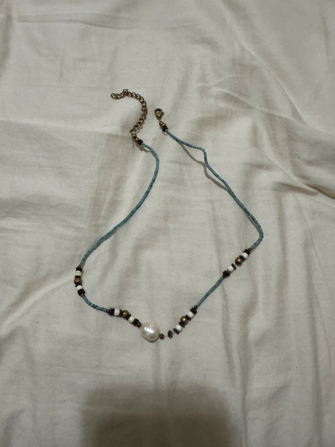 Beaded Necklace with Pearl