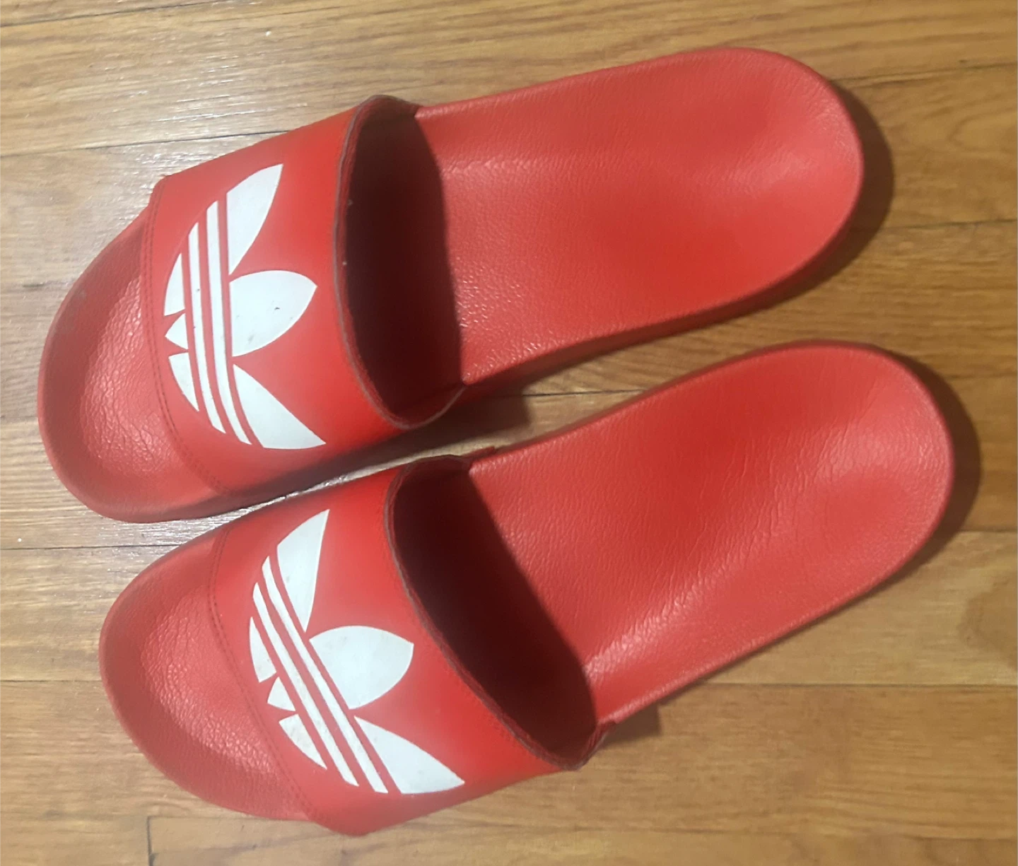 Adidas Adilette Slides Red w/White Logo US Men’s 15 - photo 2