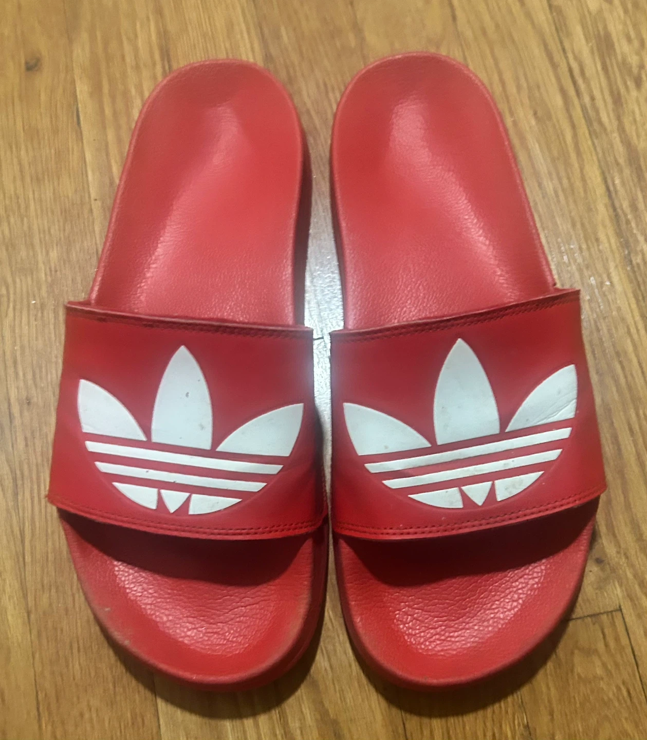Adidas Adilette Slides Red w/White Logo US Men’s 15