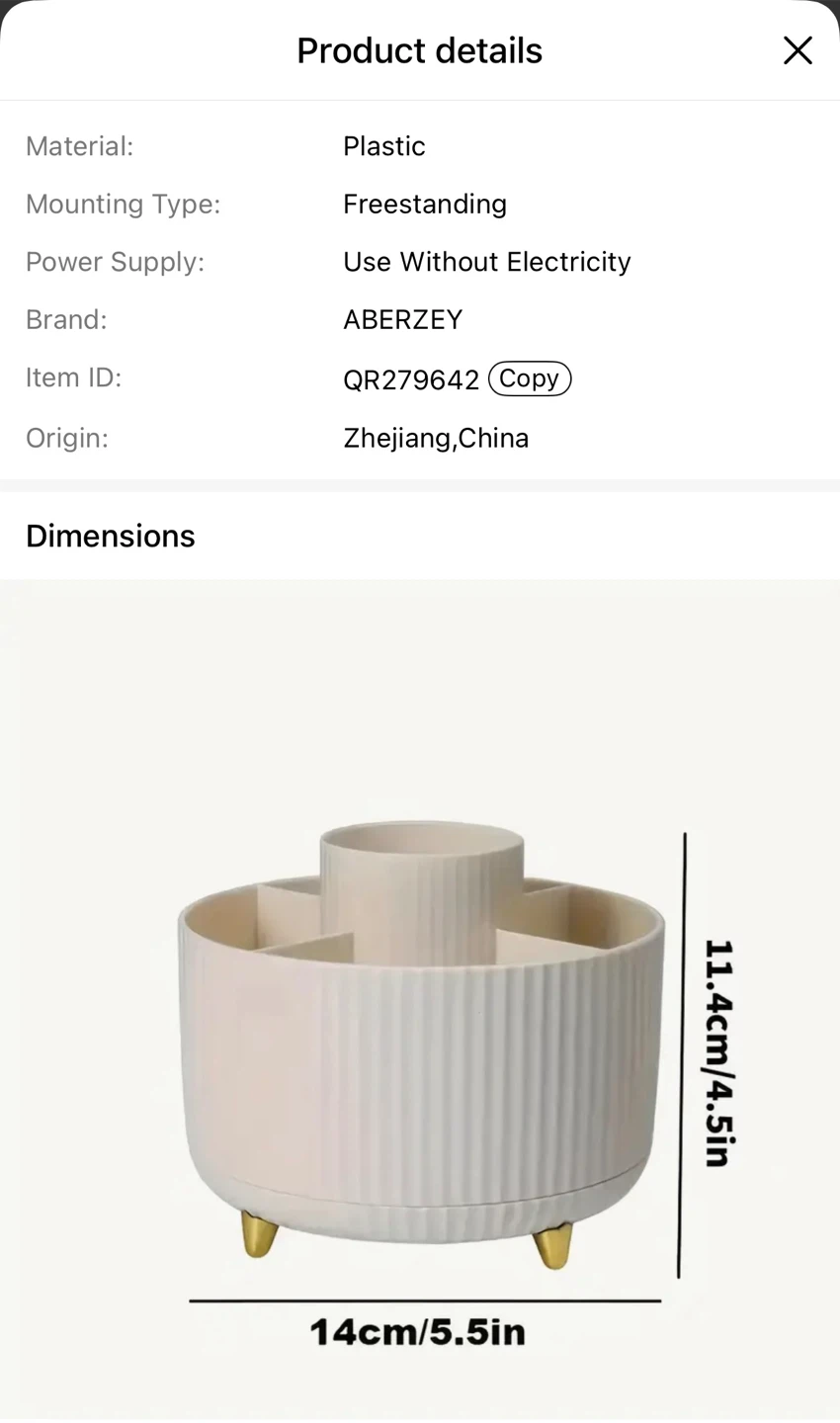 Rotating Makeup Organizer Holder