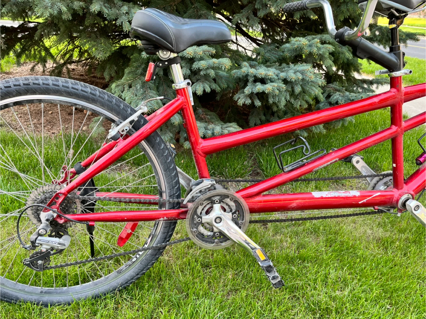 Red Twin-Rider Tandem Bicycle - photo 3