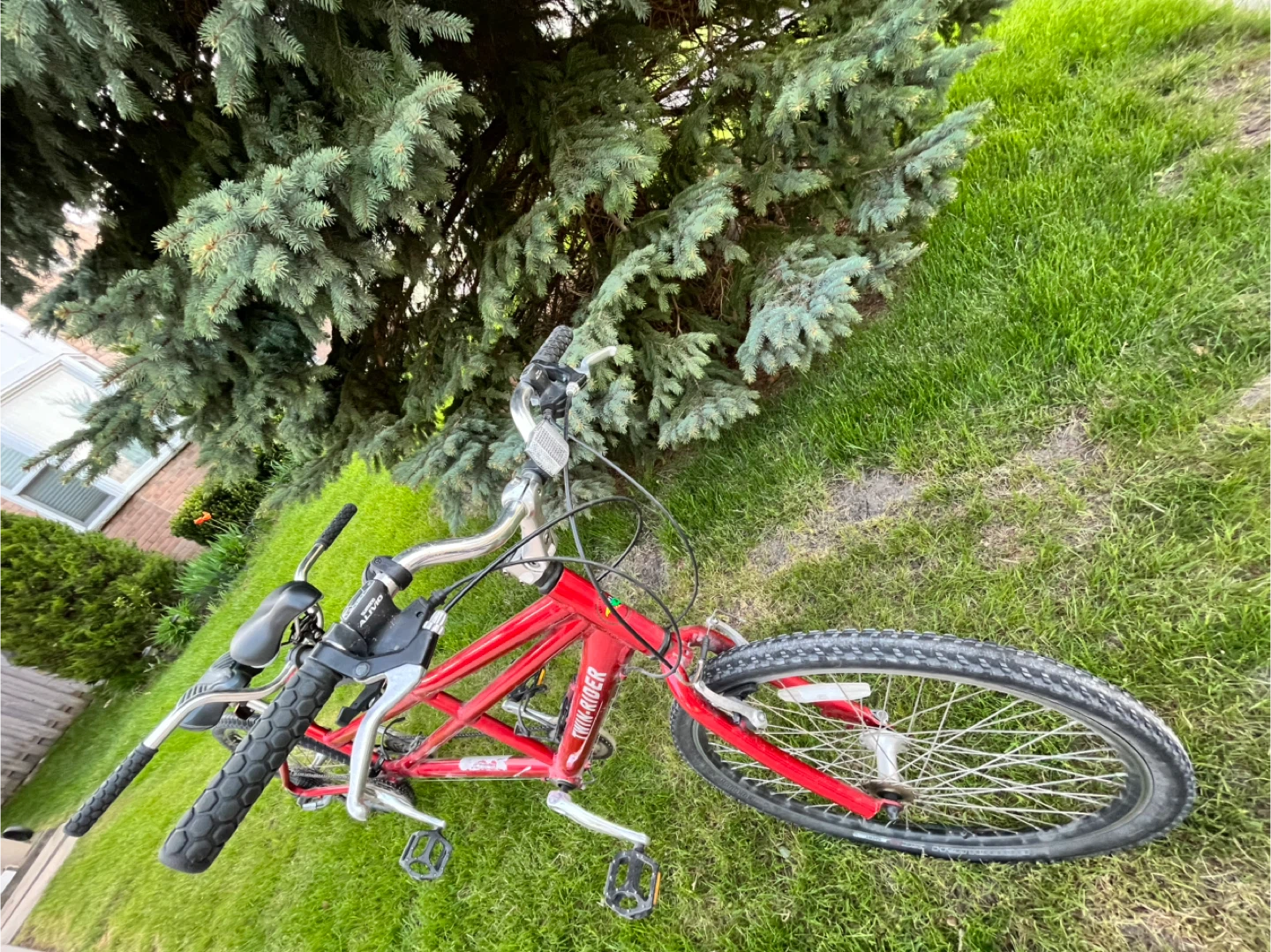 Red Twin-Rider Tandem Bicycle