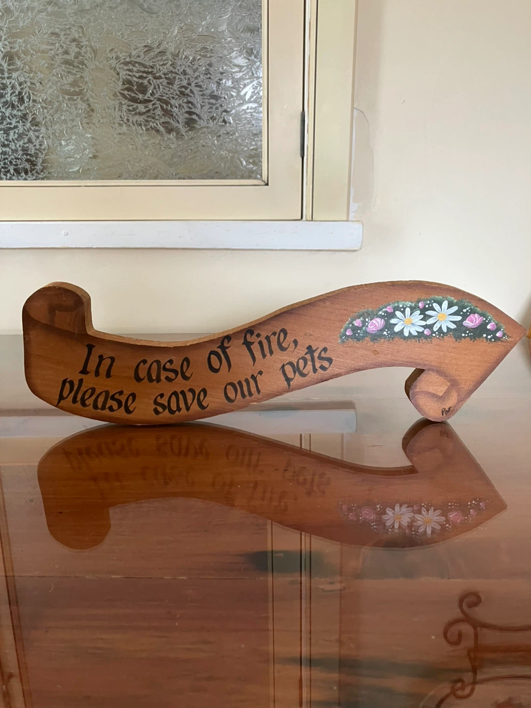 Wooden Sign - In Case of Fire, Please Save Our Pets