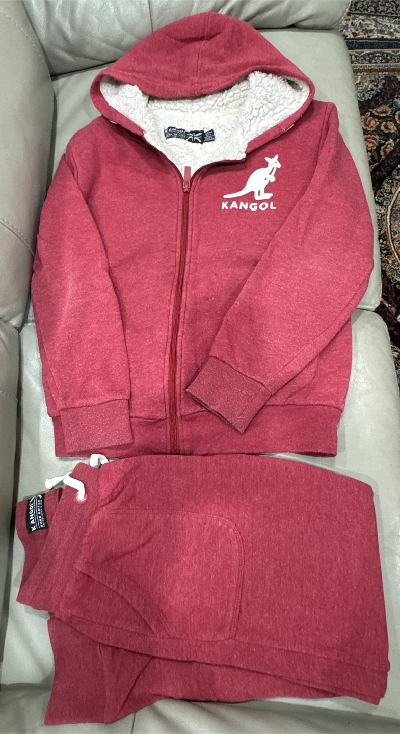 Kangol Full Zip Hoodie & Jogger Set - Red