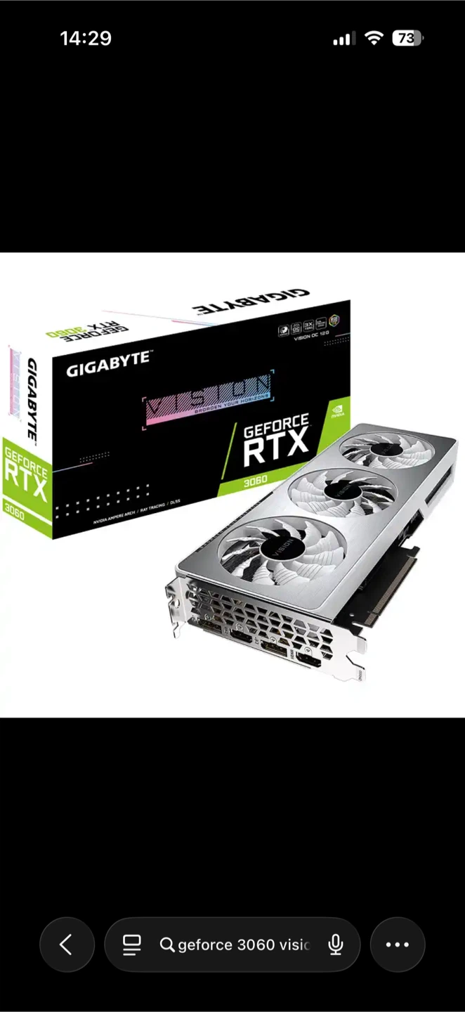GIGABYTE GeForce RTX 3060 VISION OC 120 Graphics Card
