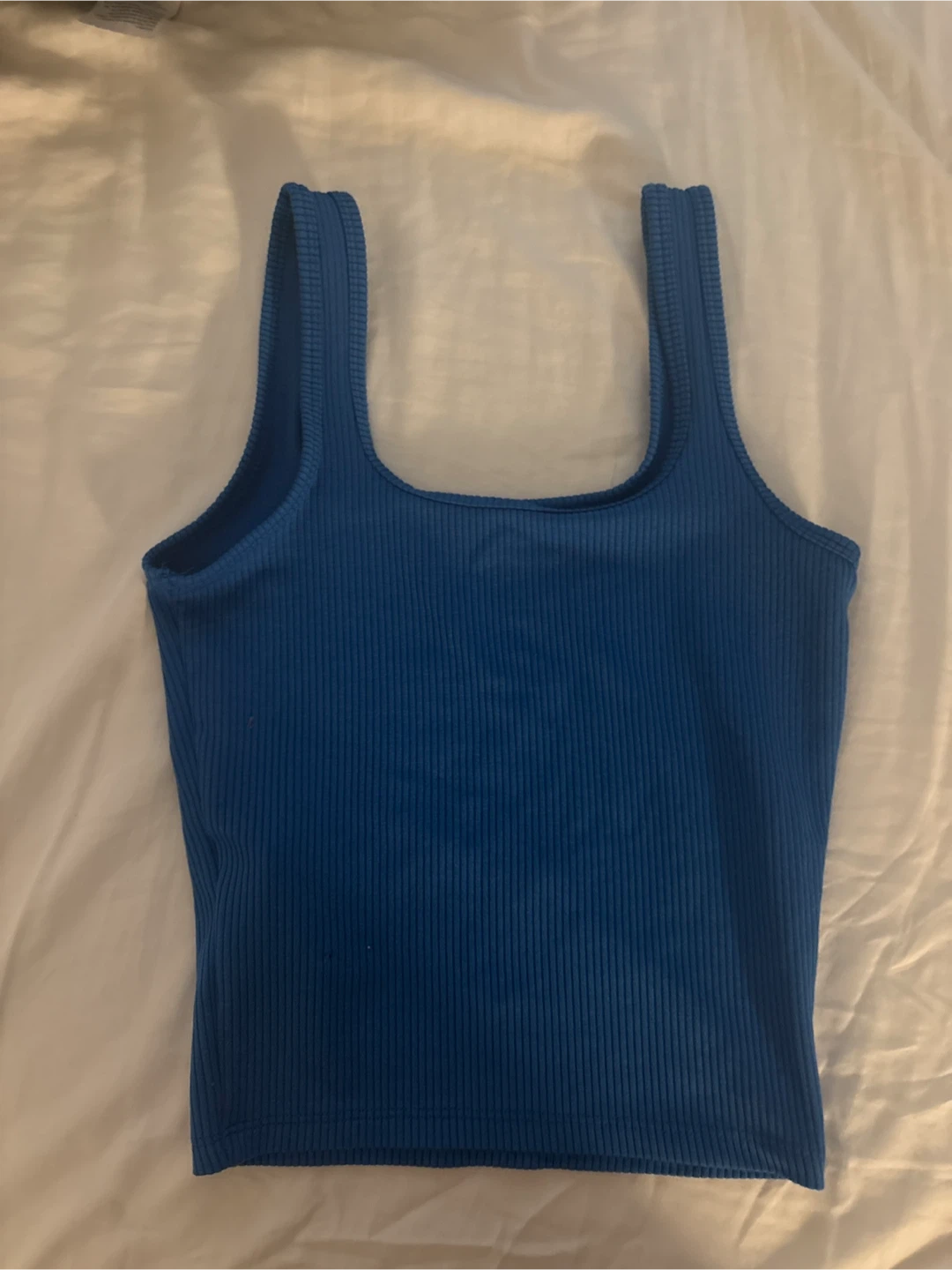Blue ribbed tank top - photo 2