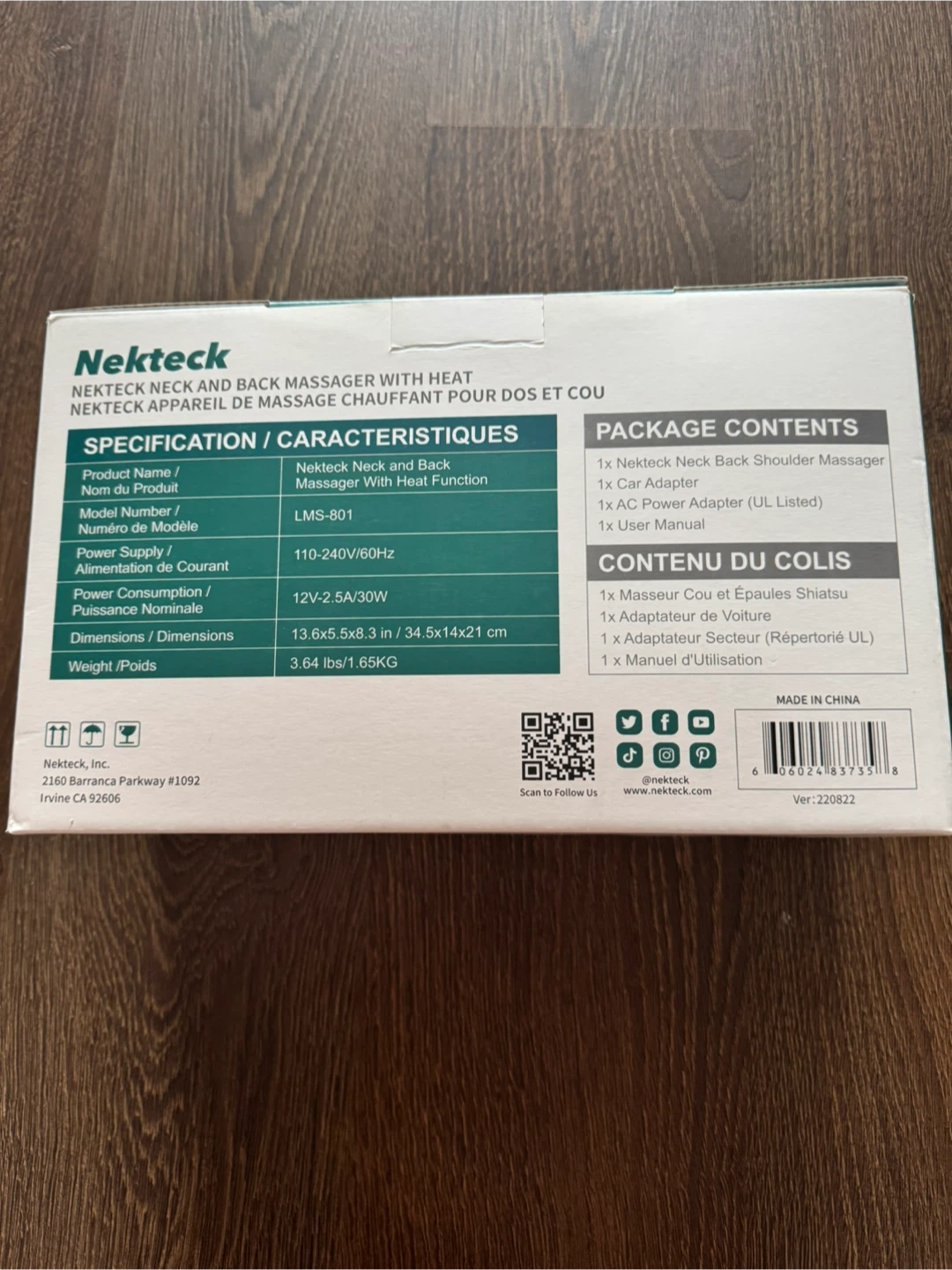 Nekteck Neck and Back Massager with Heat - photo 2