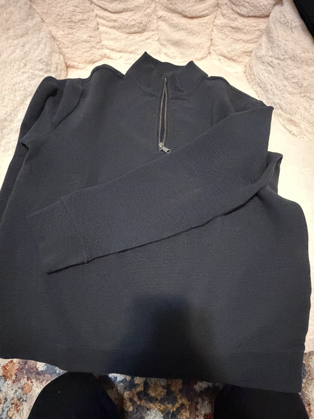 Spier & Mackay Grey 100% Merino Wool Button Collar Sweater