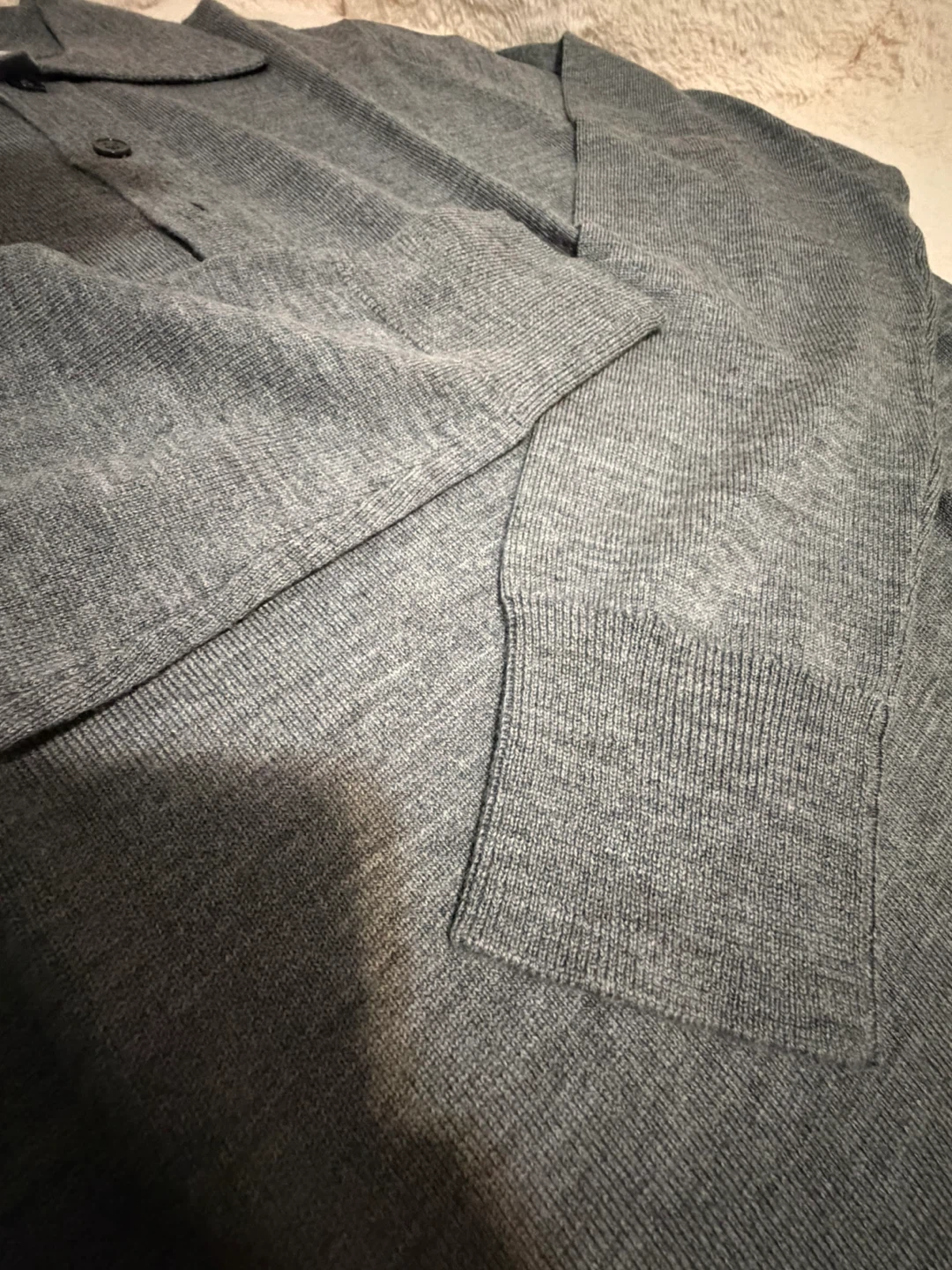 Spier & Mackay Grey 100% Merino Wool Button Collar Sweater - photo 4