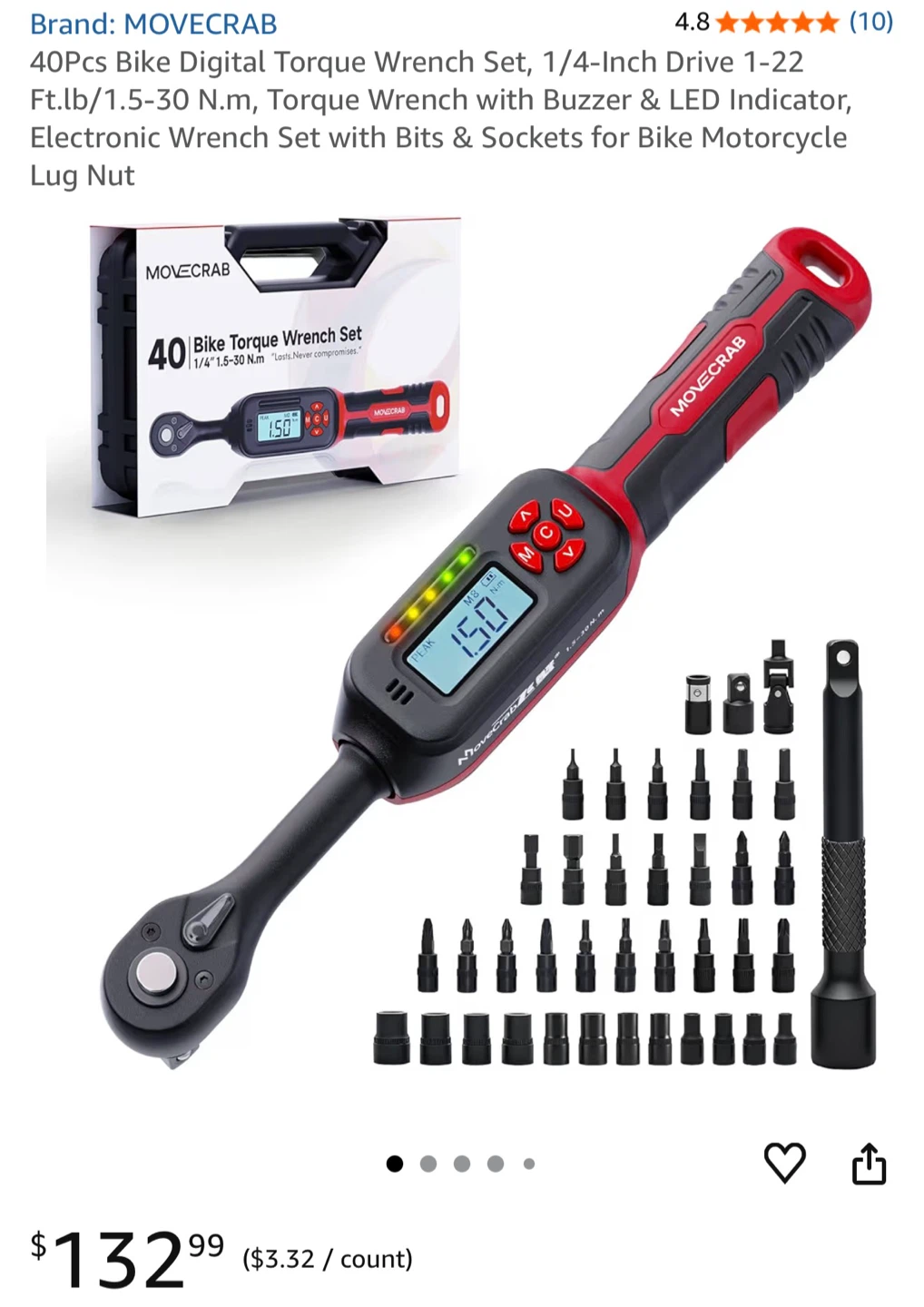 MOVE CRAB 40 Pcs Bike Torque Wrench Set - photo 2