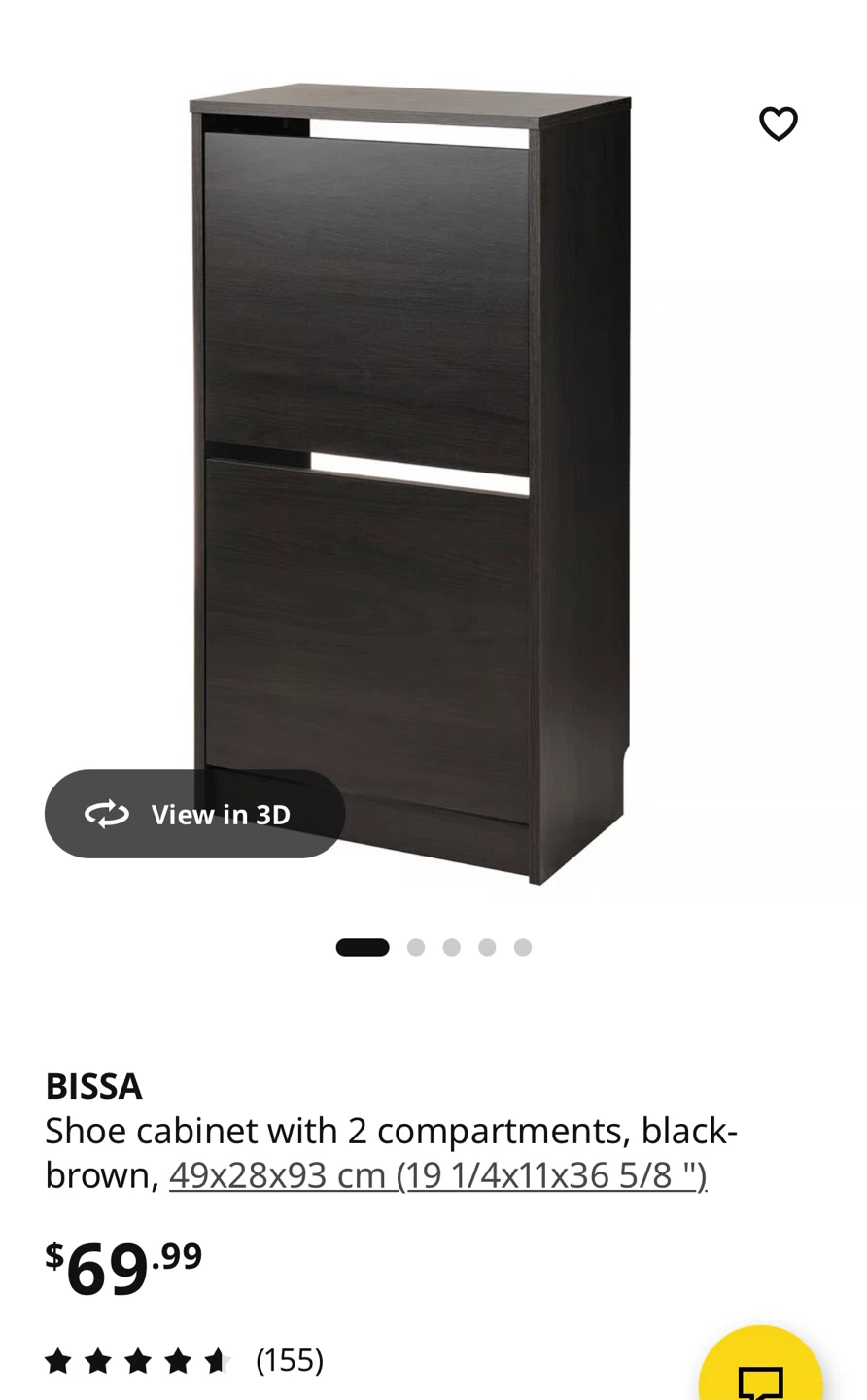 IKEA BISSA Shoe Cabinet - Black-Brown - photo 4