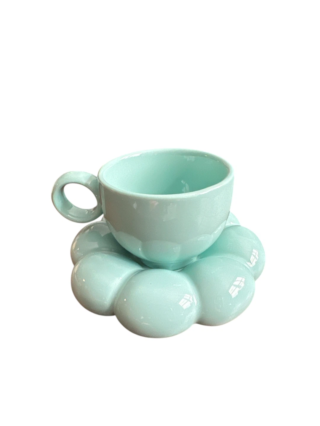 Tiffany Blue/Mint Teacup and Saucer Set