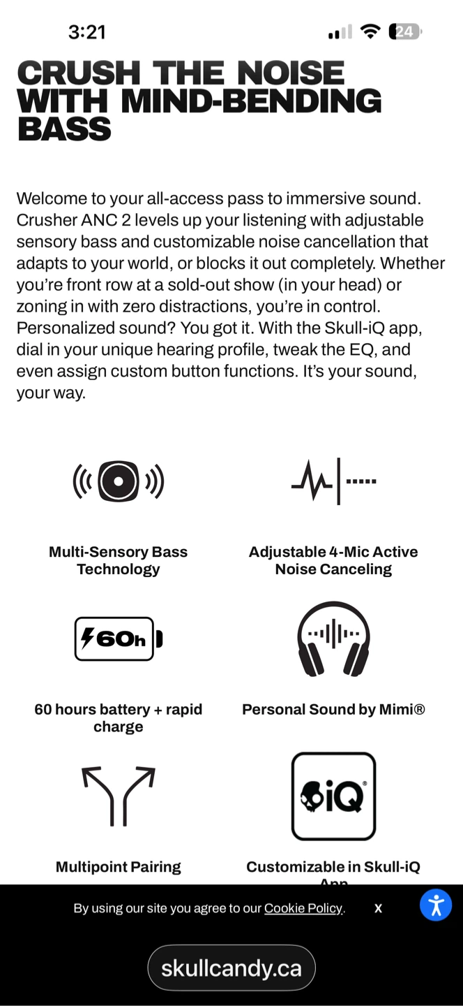 Skullcandy Crusher ANC 2 Sensory Bass Headphones - photo 4