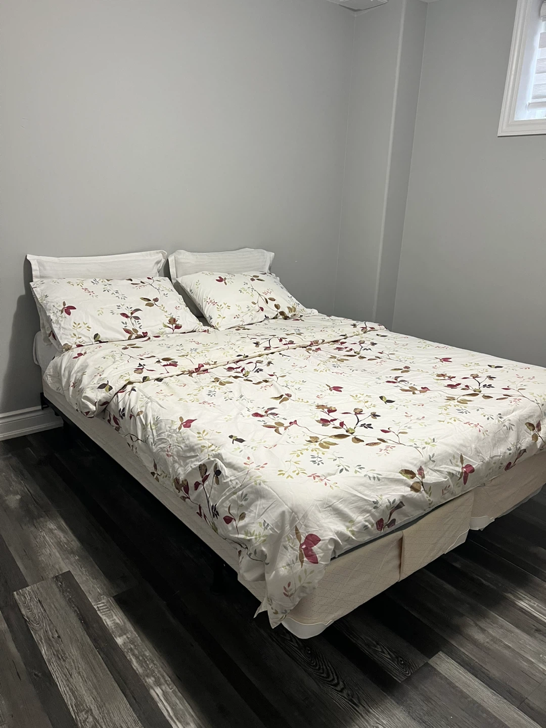 IKEA Morgedal Queen Mattress + Box Spring + Metal Bed Frame