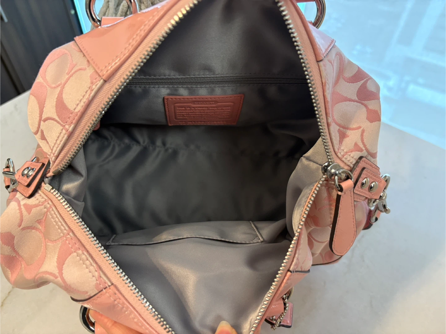Coach Ashley Peony Pink Signature Carryall Handbag - photo 4