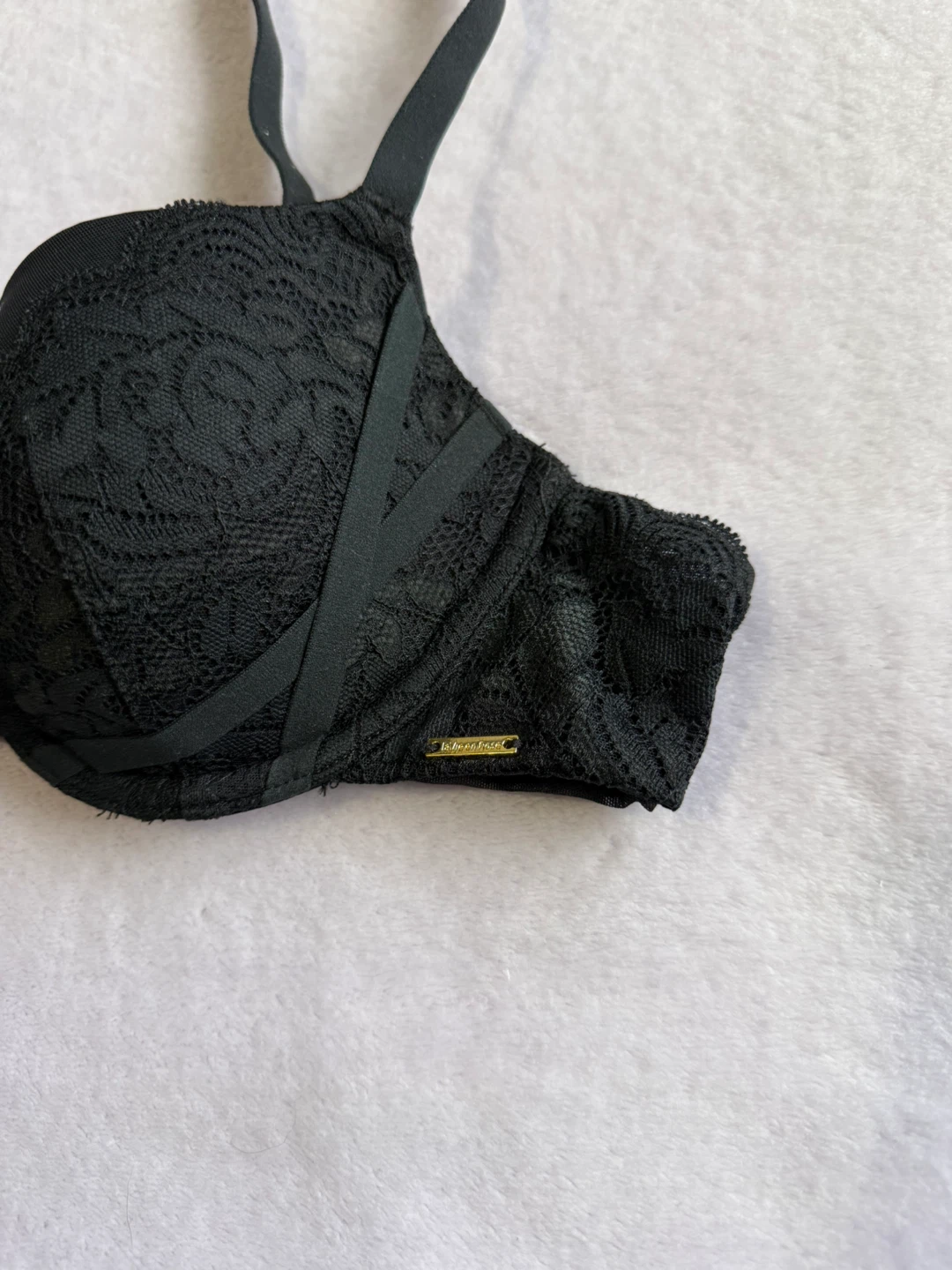 La Vie en Rose Black Lace Push-Up Bra – Size 34B – Brand New - photo 2