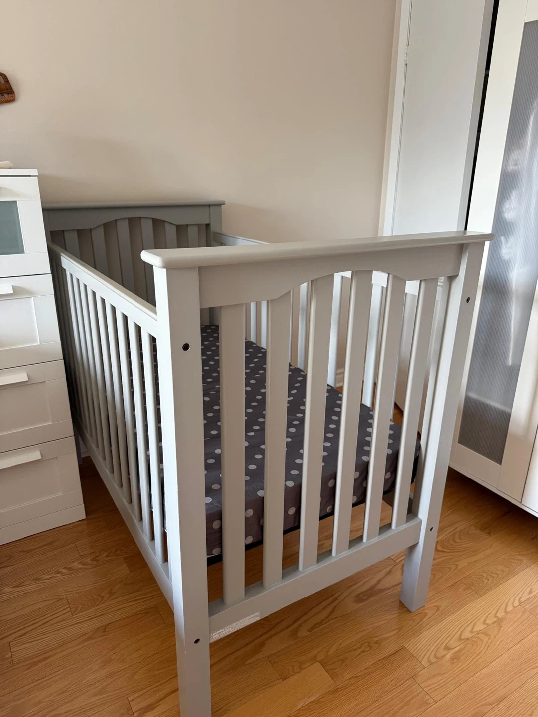 Light Grey Wooden Crib