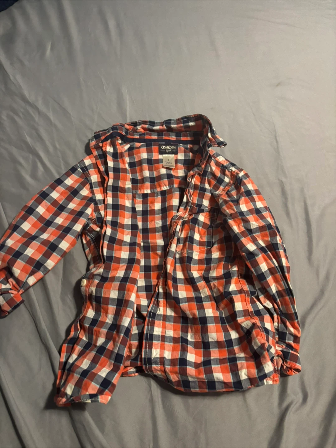 OshKosh B'gosh Plaid Button-Up Shirt - Size 7