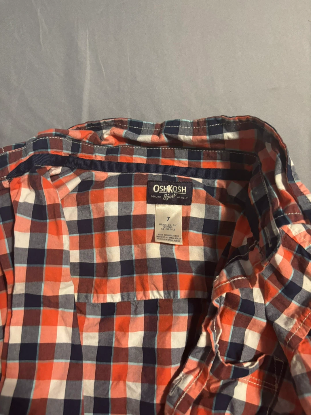 OshKosh B'gosh Plaid Button-Up Shirt - Size 7 - photo 2