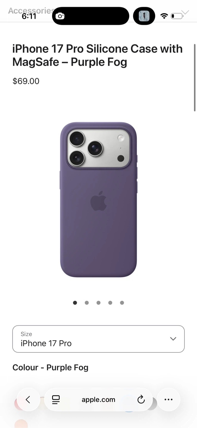 iPhone 17 Pro Silicone Case with MagSafe - Purple Fog - photo 2