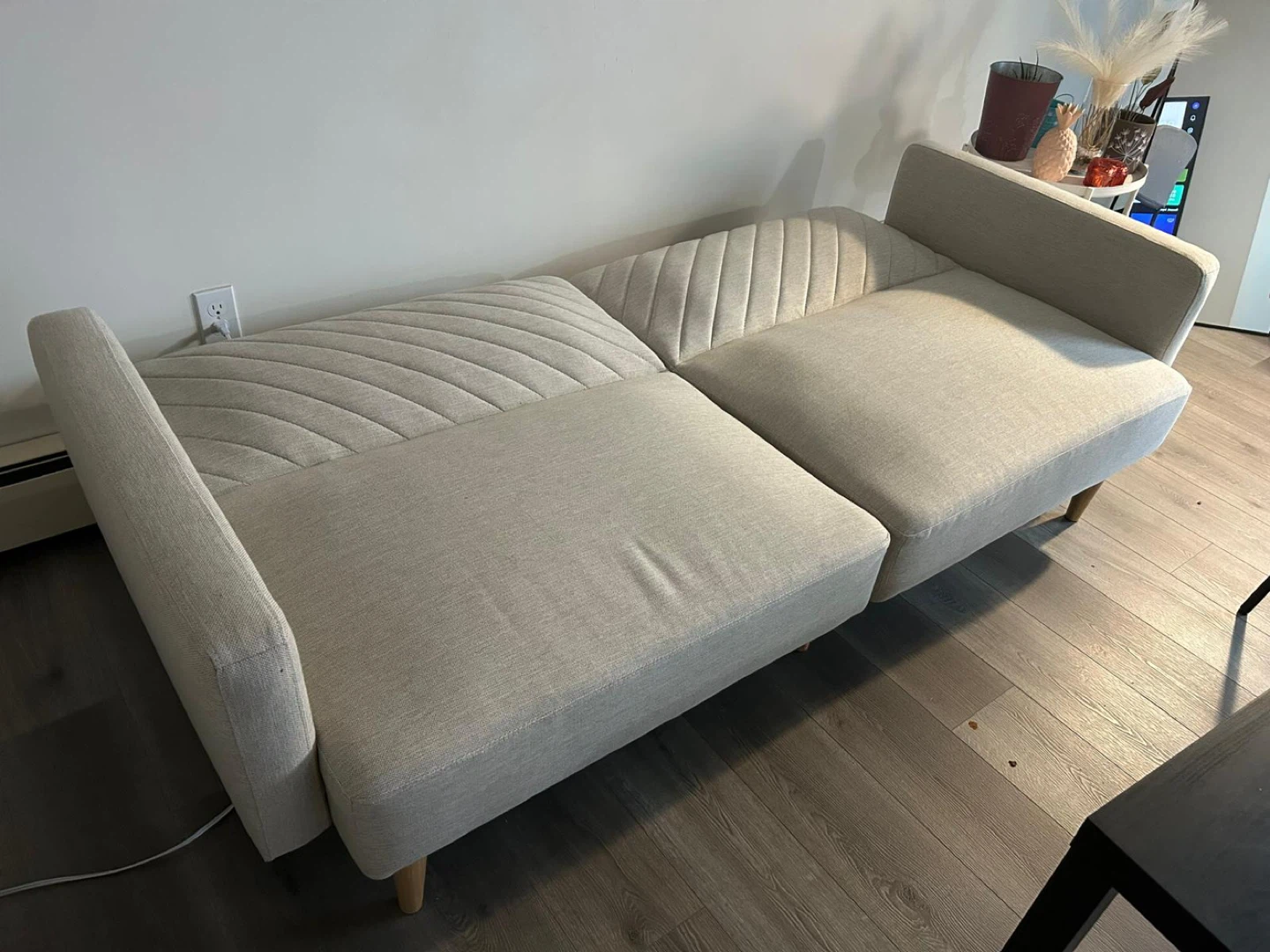 Convertible Sofa Bed - Beige Fabric - photo 2