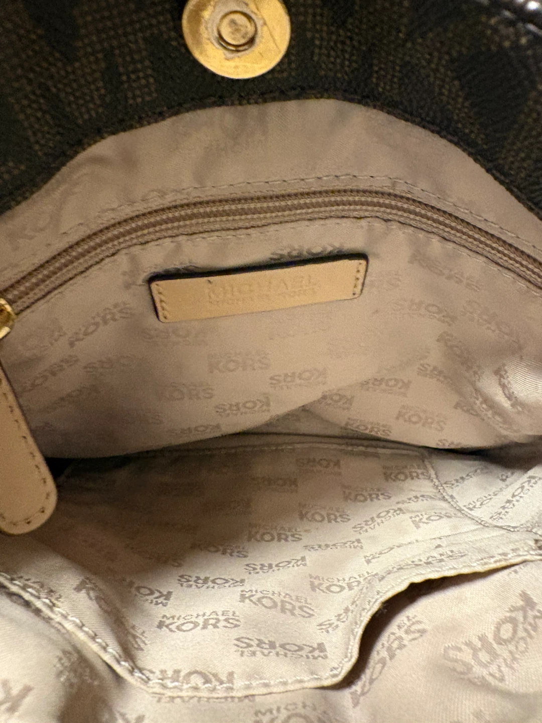 Michael Kors Brown Signature Print Leather Crossbody Bag - photo 3