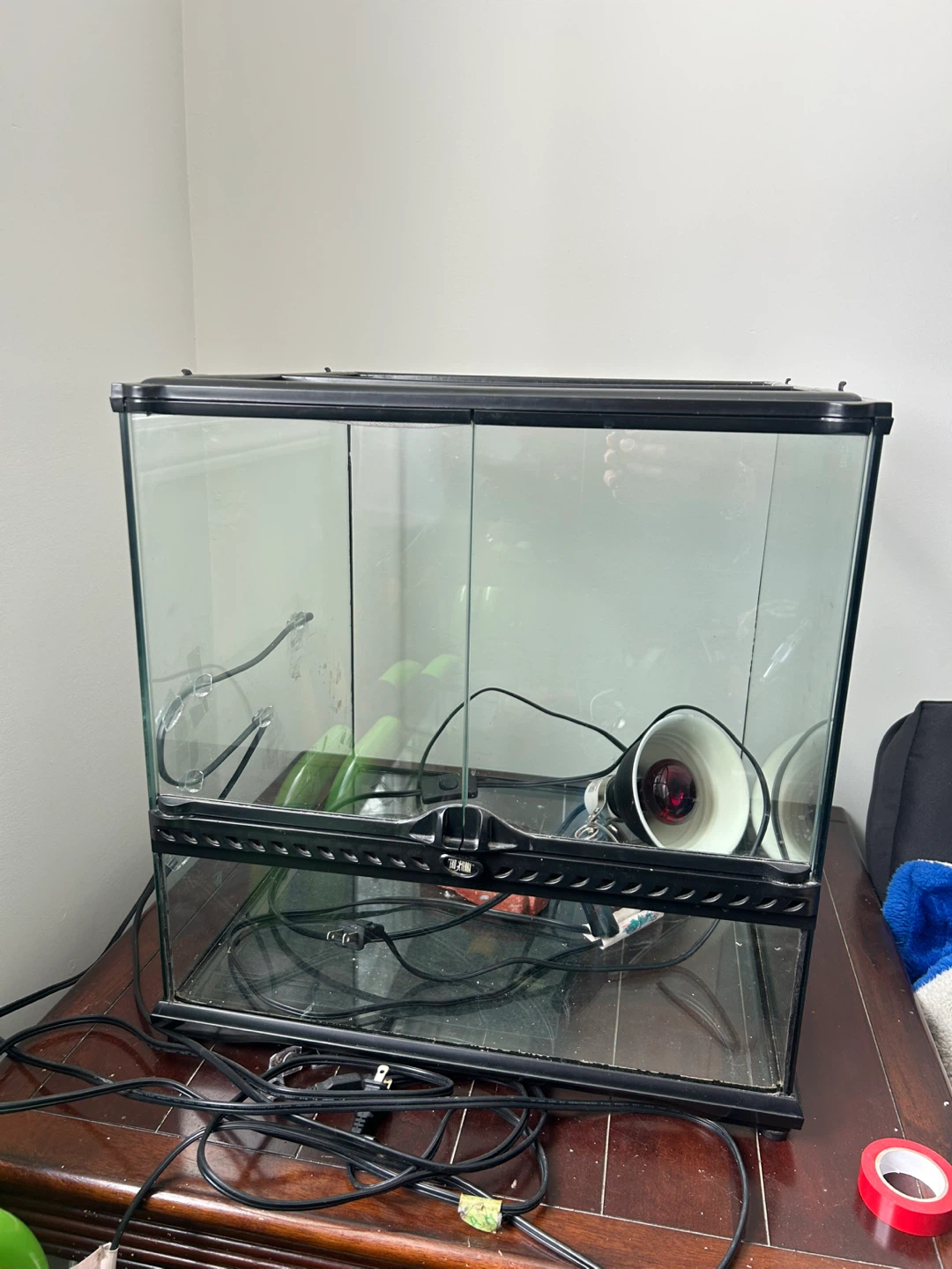 Reptile terrarium with accessories